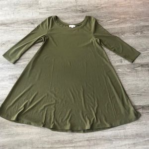 Olive green shift dress